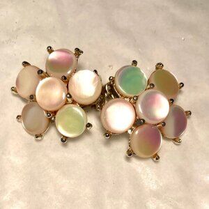 MARHILL silver tone clip-on cluster earrings